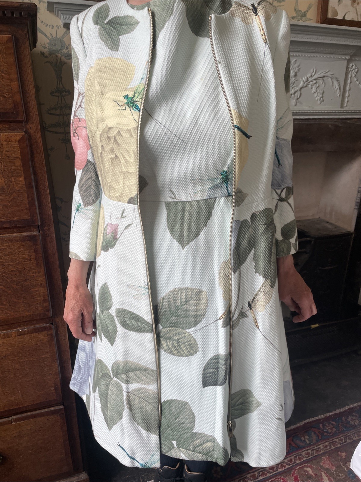 Ted baker suit Dress And coat S4 Cotton Dragonfly Botanical Print Lined Zip