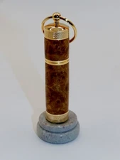 Handmade Key Chain Lighter with replaceable flint! Made from Black Ash Burl. #48