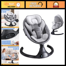 Portable Electric Baby Swing  Rocker for Infants, 5 Sway Speeds, Remote, Blueto