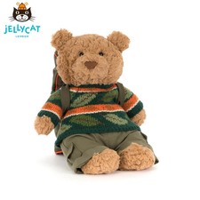Jellycat Bartholomew Bear Hiking Outfit Plush Removable Sleeping Bag Tags + Bag