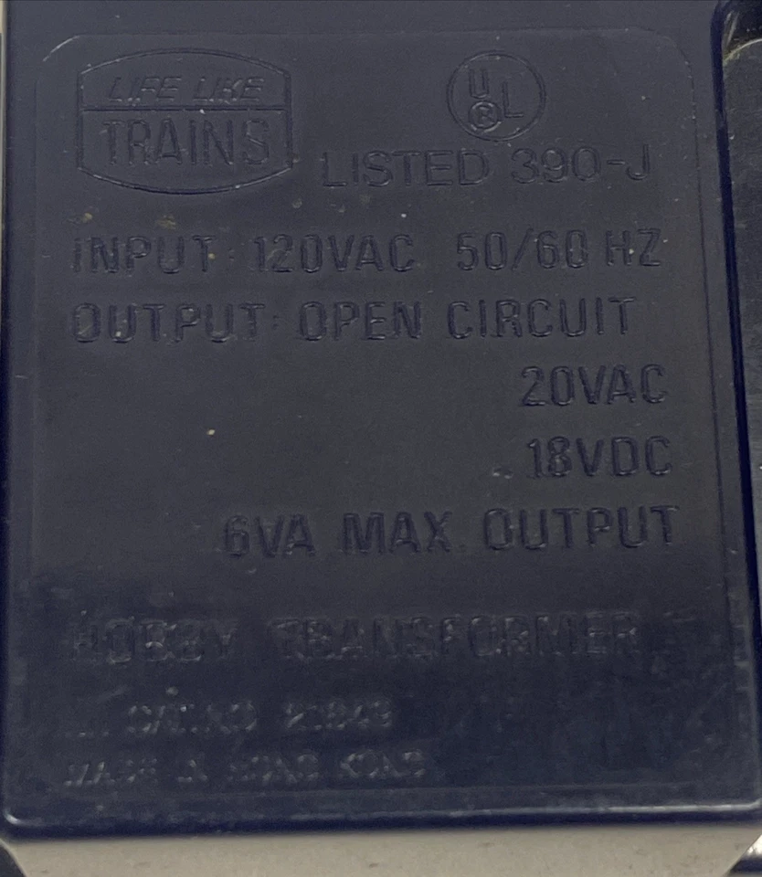 Life-Like Ho Scale Model Railroad Train Hobby 6V Transformer Tested 21649 - Image 3 of 4