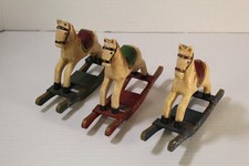 Set Of 3 Wooden Rocking Horses READ DESCRIPTION 