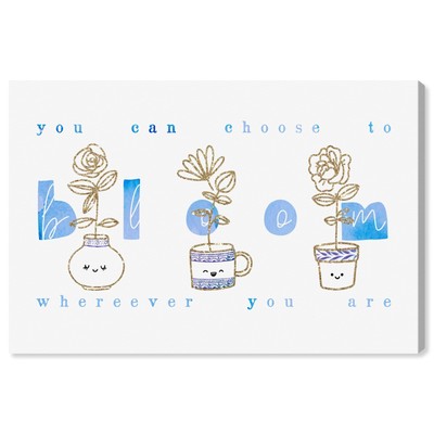 Wynwood Studio Typography Wall Art Canvas Prints 'Bloom Whereever You are' Fa...