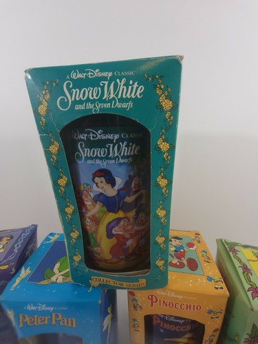 Disney Burger King 1994 Glasses Set of 5 Snow White Pinocchio Jungle Book Aladin - Picture 6 of 12