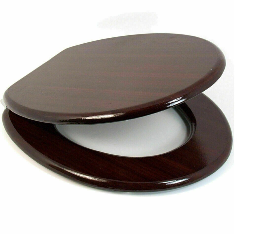 NEW 18" MDF UNIVERSAL BATHROOM WC TOILET SEAT EASY FIT WITH FITTINGS