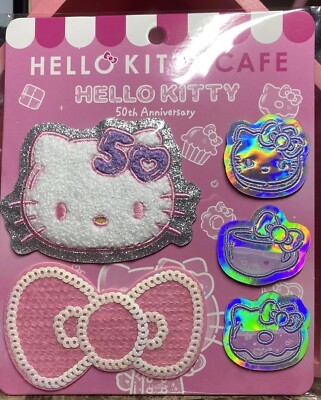 Hello Kitty Cafe Truck 50th Anniversary Patch Set Rare 2024 Sanrio