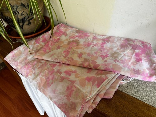 Vintage Single Duvet Cover Pink Flowers Shabby Chic Floral Cottage 138 x 205cm - Picture 3 of 10