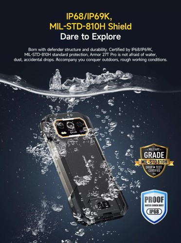 Ulefone Armor 27T PRO 5G Rugged Phone Thermal Imaging 24GB/256G 64MP NV 10600mAh - Picture 7 of 11