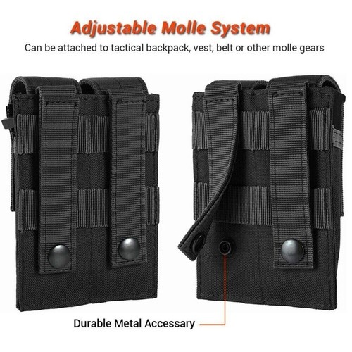 Borsa Accessori Rivista Doppia Gilet Tattico Multifunzione MOLLE Piccola Borsa Munizioni - Foto 4 di 19