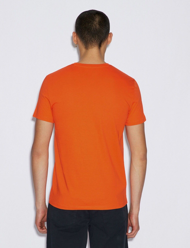Camiseta básica para hombre Armani Exchange Pima cuello en V, naranja, grande - Imagen 2 de 2
