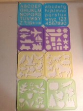 Lot of 8 Vintage 1987 Tupperware Plastic Stencils Tuppertoys Dart Indust