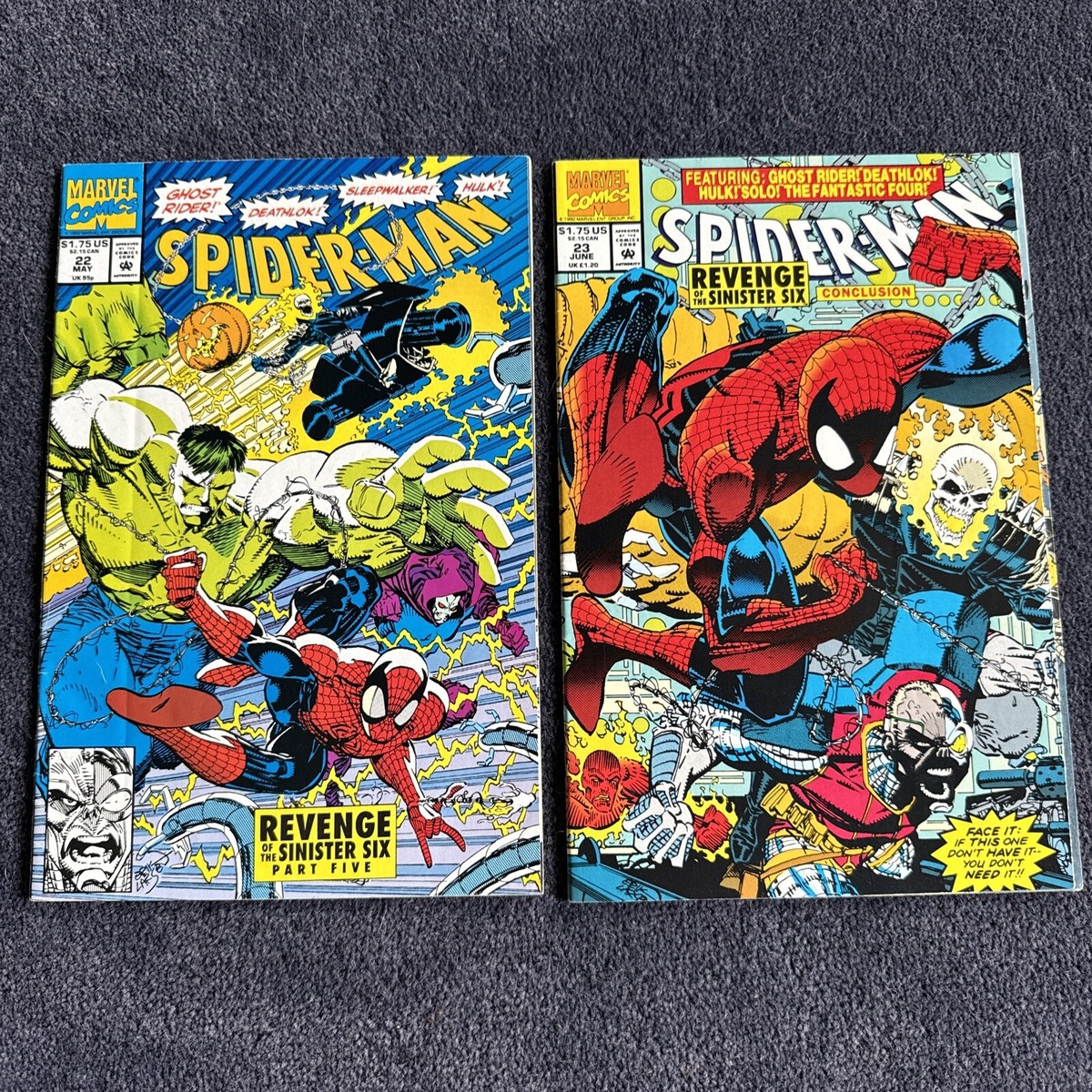 Spider-Man #22-#23 (Marvel|Marvel Comics May 1992) A Crease On #22