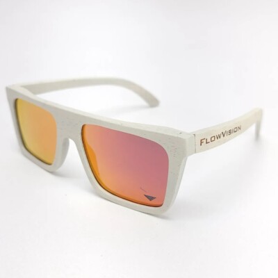 Flow Vision Section Sunglasses Fire & Ice Bamboo Wood Frames Polarized UVA/UVB