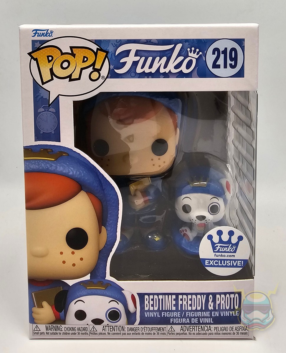 Funko Pop BEDTIME FREDDY AND PROTO #219 Vinyl Figure NEW Protector