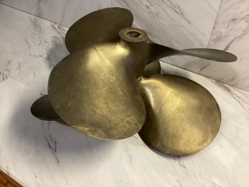 2- 3 Blade Vintage Brass Boat Prop - Propeller 17-17-10 , 9548 - 20240+20241 - Picture 17 of 21