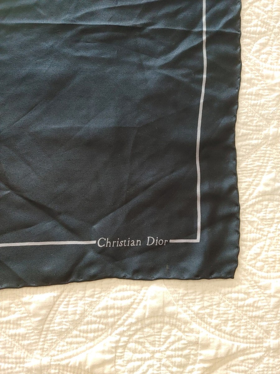 Christian Dior Navy Blue Trotter Vintage Silk Scarf Made in Italy