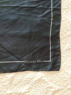 Christian Dior Navy Blue Trotter Vintage Silk Scarf Made in Italy