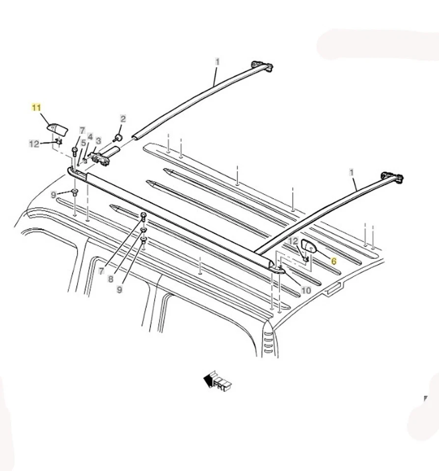 Juego de cubiertas de riel lateral para portaequipajes blanco 2010-14 Cadillac Escalade Tahoe Yukon Foto 4 de 4