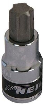 T60 Torx Steckschlüssel Stern Bit 1/2'' Antrieb 13mm 1tlg Single Chrom Vanadium Stahl T60 Neu