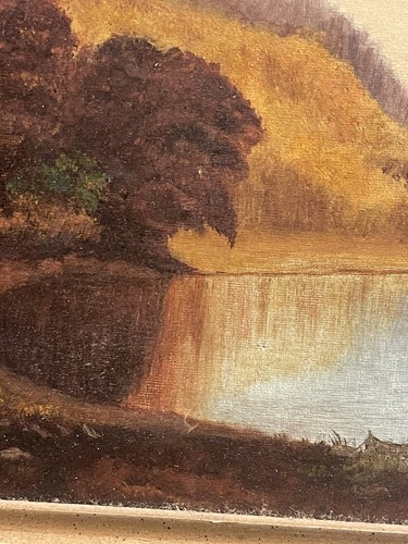 Antique Oil on Canvas Landscape Painting Autumn Scene - Picture 7 of 17
