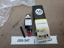 Allen Bradley 800MR-QT24R Ser D Small Round Red Pilot Light New Old Stock