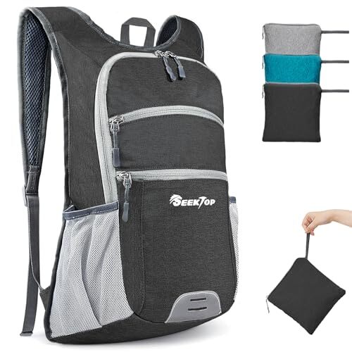 20L Ultra Lightweight Waterproof Hiking Backpack in Black