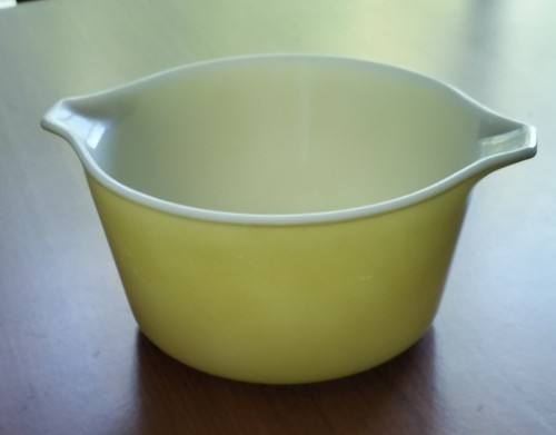 Vintage Citrus Yellow Pyrex USA Ovenware GLass Dish 473-38 1qt 15.5d - Picture 7 of 7