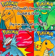Pokemon 2024 McDonald’s Dragon Discovery YOU PICK Happy Meal Promo Reg & Holo