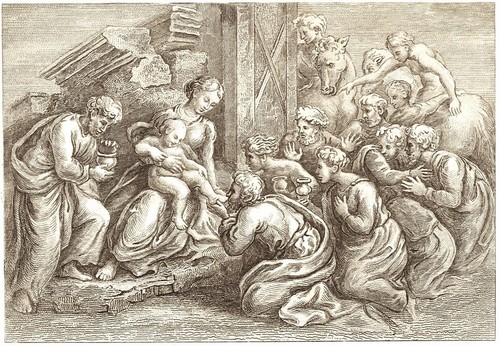 GRABADO RAFAEL ADORACIÓN DE LOS MAGOS JC 1866 RENACIMIENTO ANTIGUO MAESTRO IMPRESIÓN DE ARTE - Imagen 2 de 3