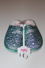 Justice Slip On Slippers Rainbow Mermaid Metallic Big Girls 2/3