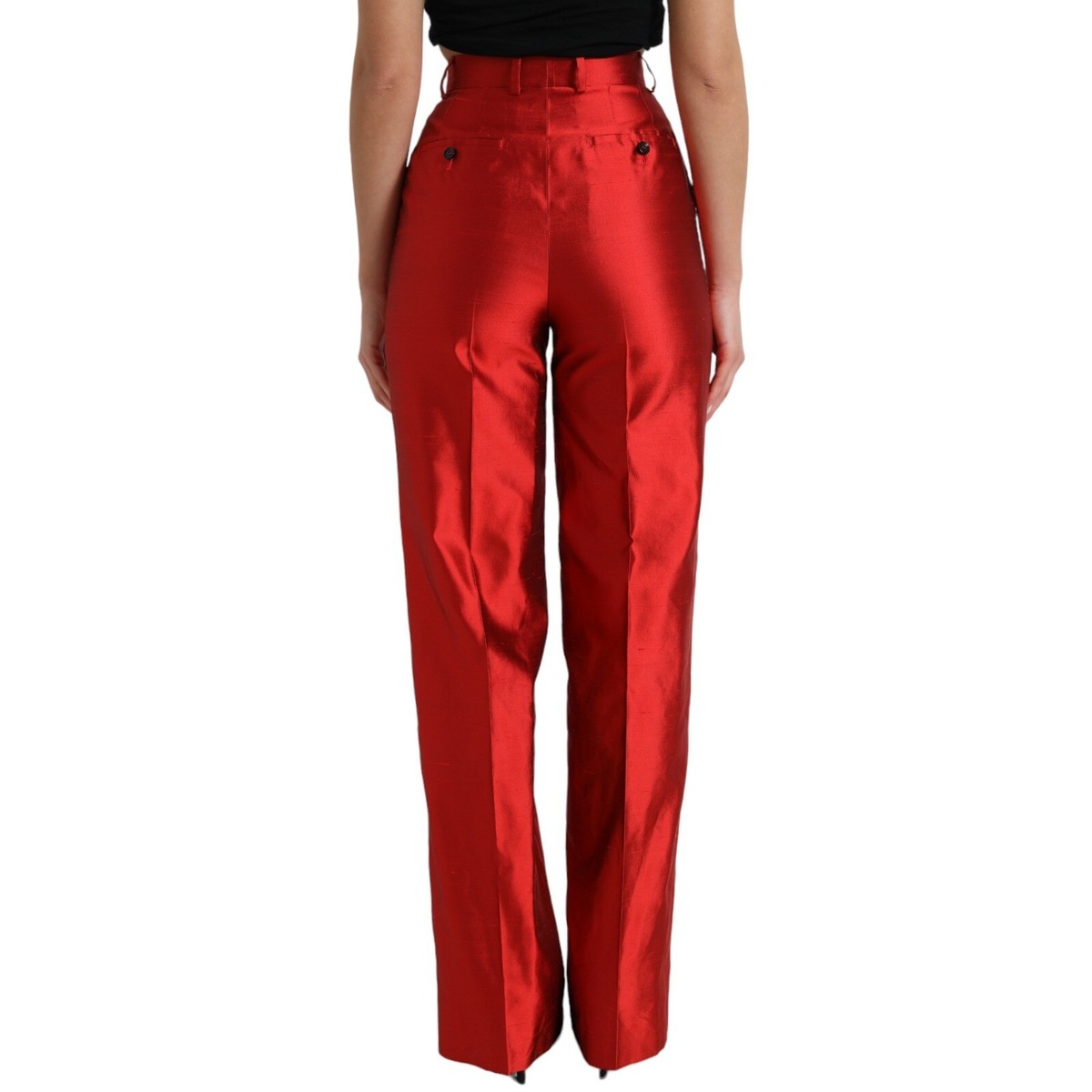 Dolce & Gabbana RED SILK TROUSERS シルク パンツ 光沢 美脚 s-l1200.jpg