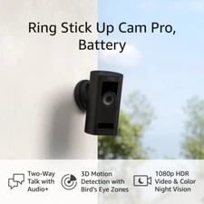 NEW Ring Stick Up Cam Pro Battery 2-Way Talk 3D Motion Bird’s Eye Zones - BLACK