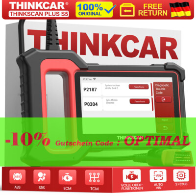 ThinkScan Plus S5 Auto Auslesegerät KFZ OBD2 Diagnosegerät Scanner 4 System