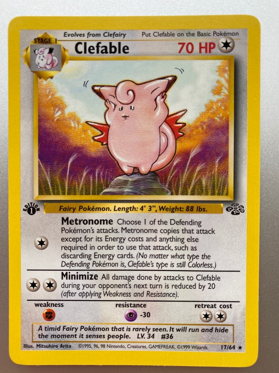 英語版初期　ポケモンカード　Clefable holo Pokemon Clefable 014/034 Holo Pokemon Card Game Classic