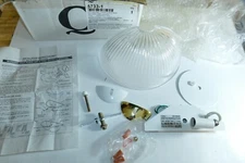 Quorum International 5733-1 Curved Clear Rib Wall Sconce Polished Brass White