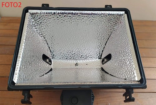 FARO PROIETTORE ALOGENO 1000W NERO CON STAFFA DI FISSAGGIO + LAMPADA 1000W R7S - Foto 7 di 11