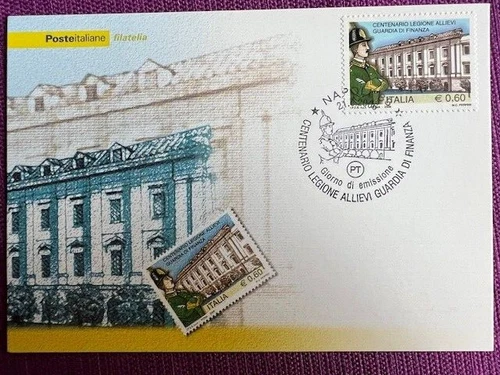 ITALIA 2006 CARTOLINA FILATELICA ALLIEVI GUARDIA DI FINANZA annullo NAPOLI