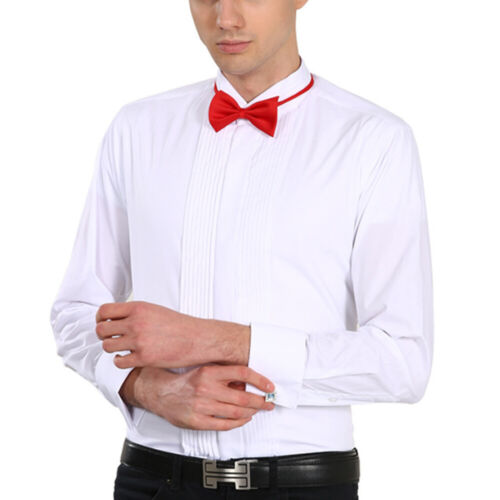 Herren-Smokinghemd Mit Französischer Manschette Plissiertem Spitzem Kragen < - Bild 8 von 17