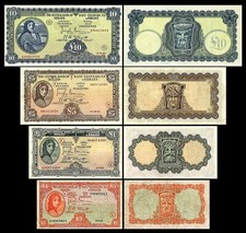 2x 10 Shillings,1, 5, 10 Pounds - Ausgabe 1943 - 1944 - Reproduktion - 05