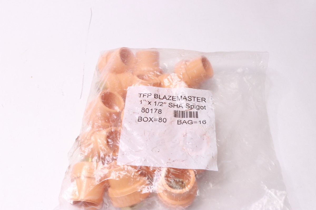 15-Pk) TFP Blazemaster Grooved Adapter SHA Spigot Orange 1