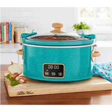 6-Quart The Pioneer Woman Digital Slow Cooker, Locking Lid, Teal