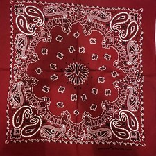 Vintage Hav-A-Hank Burgundy Paisley Bandana Handkerchief Cotton USA RN 15187