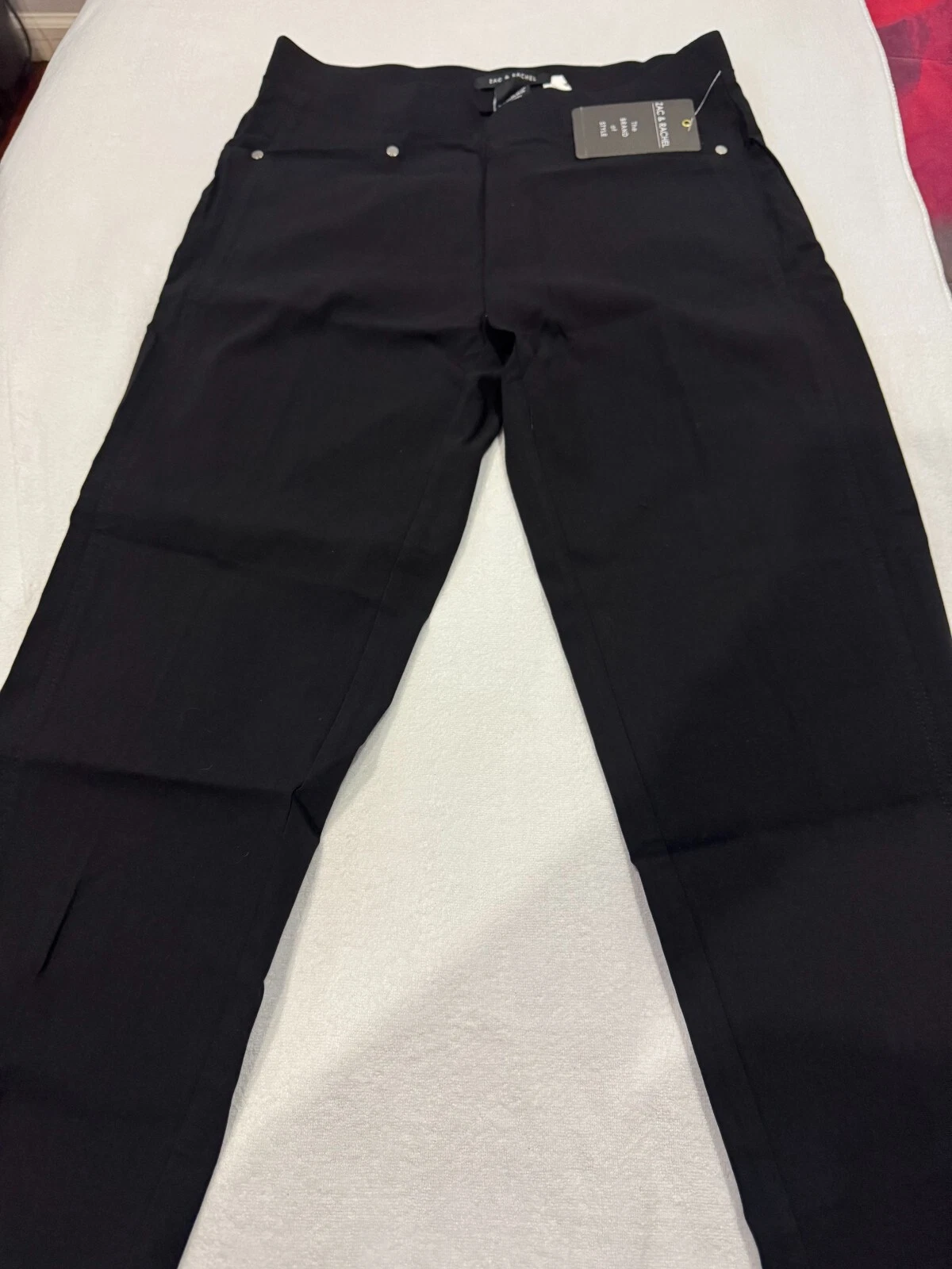 Zac and Rachel women pant black stretch Slim High Rise Pull on Size 8