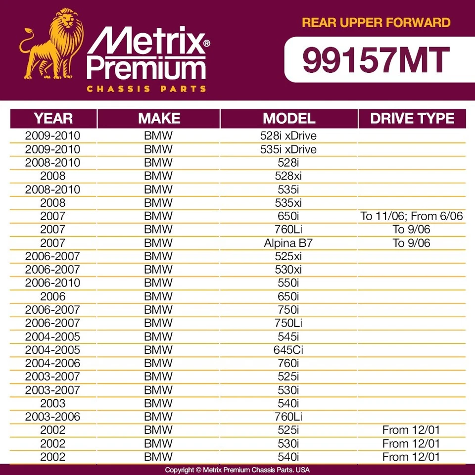 Rear Upper Forward Control Arm Ball Joint Assembly for BMW 525i 525xi 528i 2 PCS - Image 2 of 4