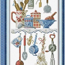 StitchArt Kitchen Delights: Abstract Easy Patterns Cross Stitch Kit - Your Ultim