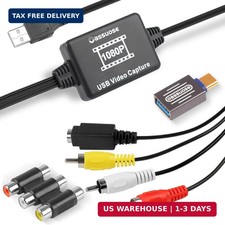 VHS to Digital Converter,USB-A/USB-C Video 1080P Capture Card,RCA/AV to USB2.0 A