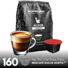 Allegri Espresso Coffee 160 Pods Compatible with Nescafé Dolce Gusto 0.20 per lighter