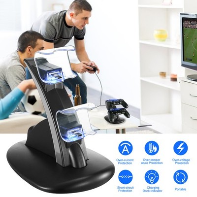 Charging Dock Station Dual Micro USB Charger Stand For PS4 Pro-PS4 Slim Gamepad 