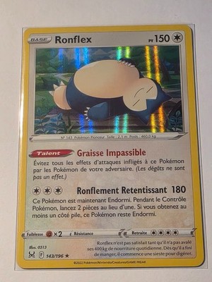 Snorlax (LOR 143) FRENCH HOLO HOLO RARE Lost Origin 2022 NM s069