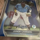 2023 Bowman 1st Edition Blue Junior Caminero BPPF-61 #086/150 Tampa Bay Rays
